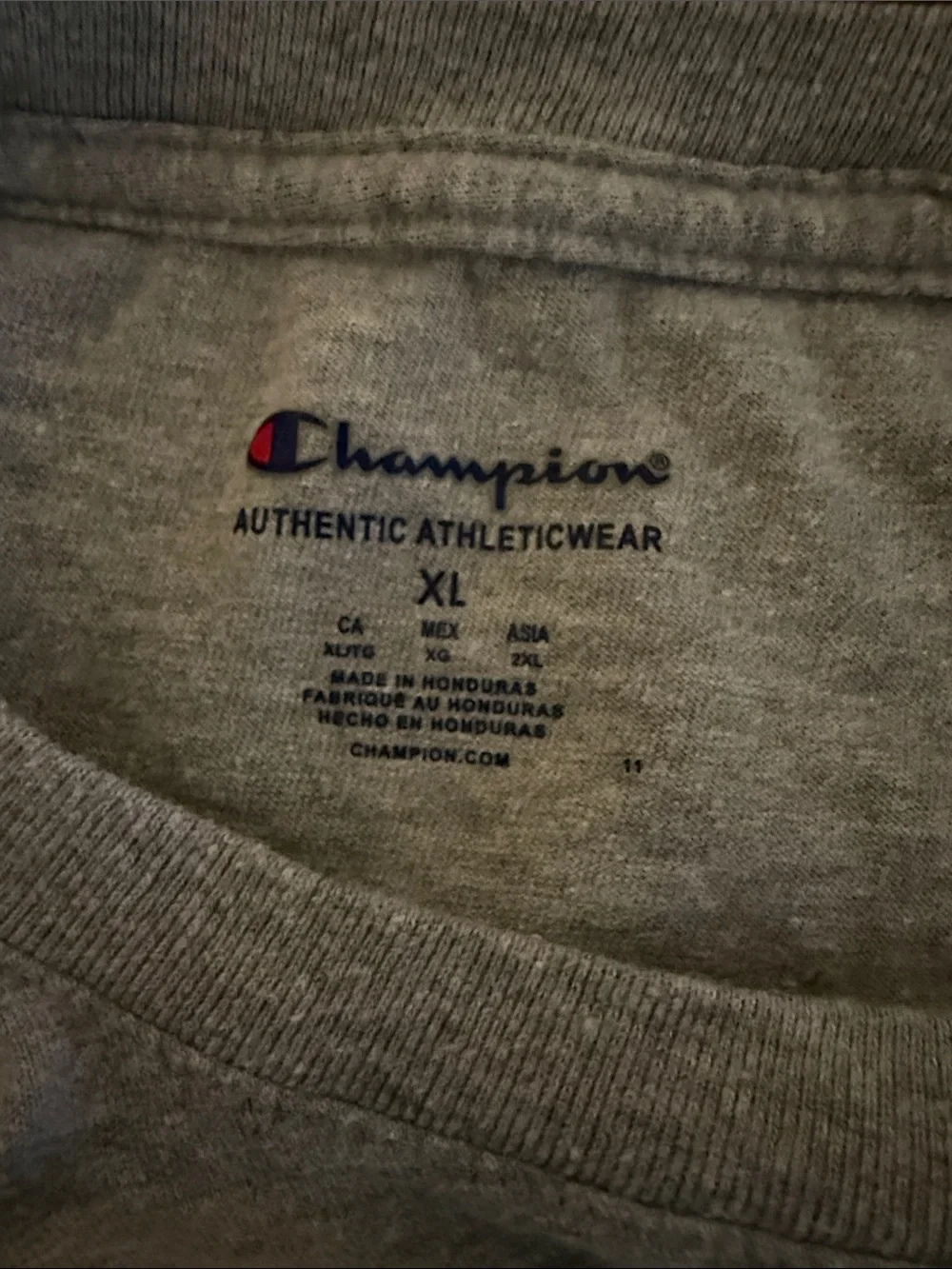 Champion Gray Short-Sleeve Logo Tee with Red Accent - Picture 4 of 4